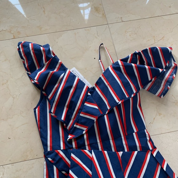 Alice + Olivia NWT $595 Collegiate Stripes Dress - Picture 2 of 6